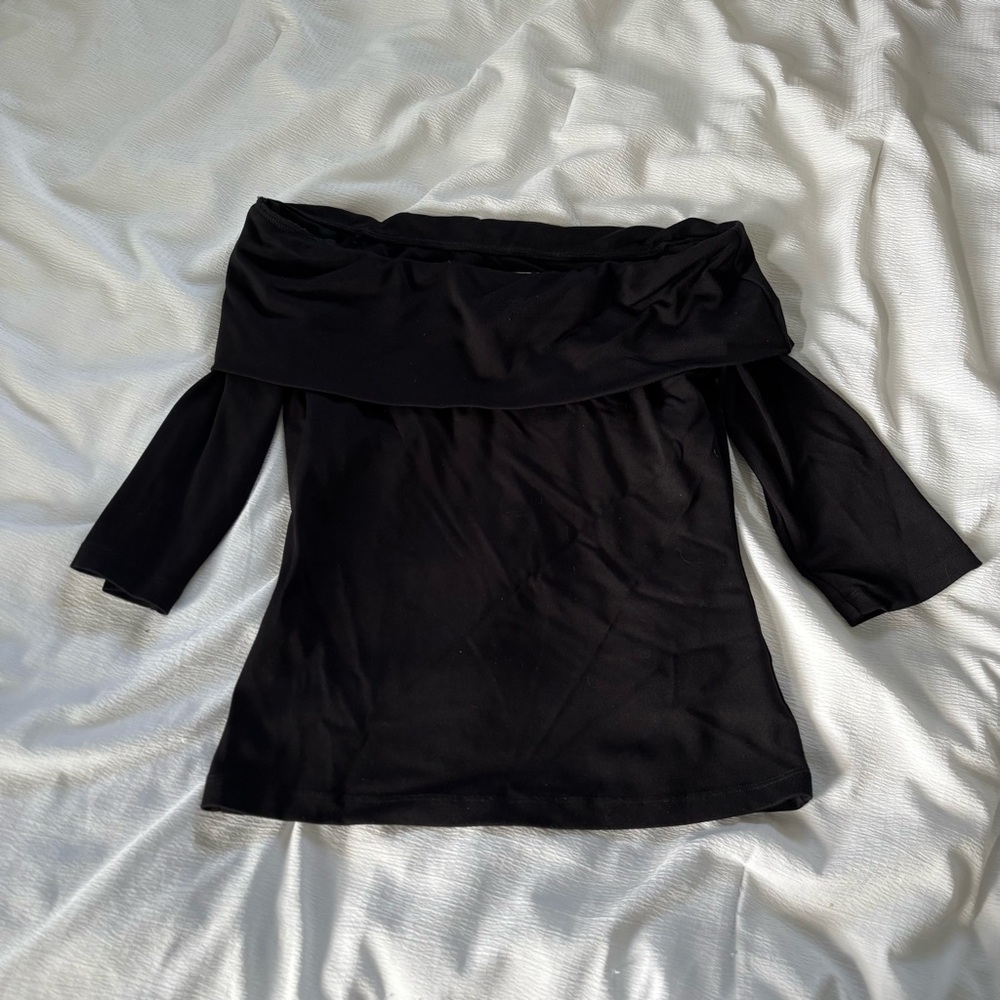 Carolyn Vaile Black Off-Shoulder Top